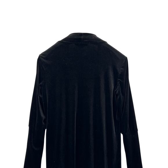 Hera Velvet Duster Open Front Sweater Womens M Black Elegant Loungewear Comfort - Picture 8 of 10